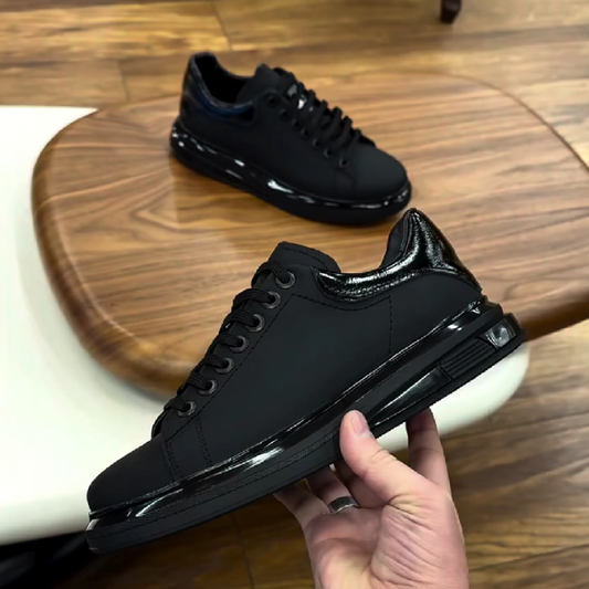 Men's Patent Leather Lace Up Sneakers