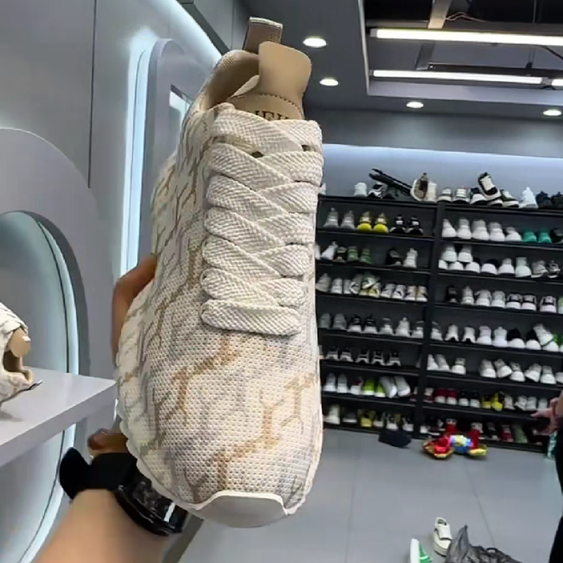Men's Patterned Knit Lace Up Sneakers