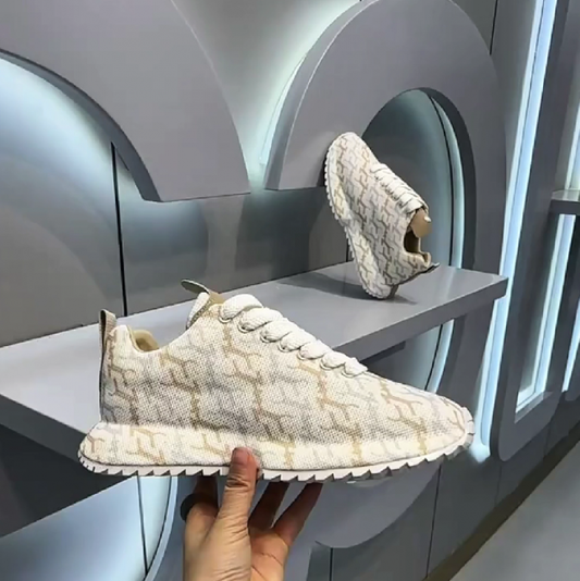Men's Patterned Knit Lace Up Sneakers