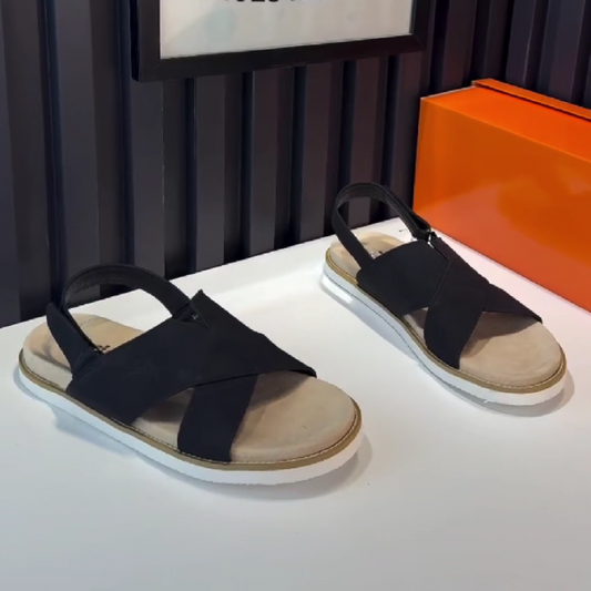 Men's Crisscross Strap Slip-On Sandals