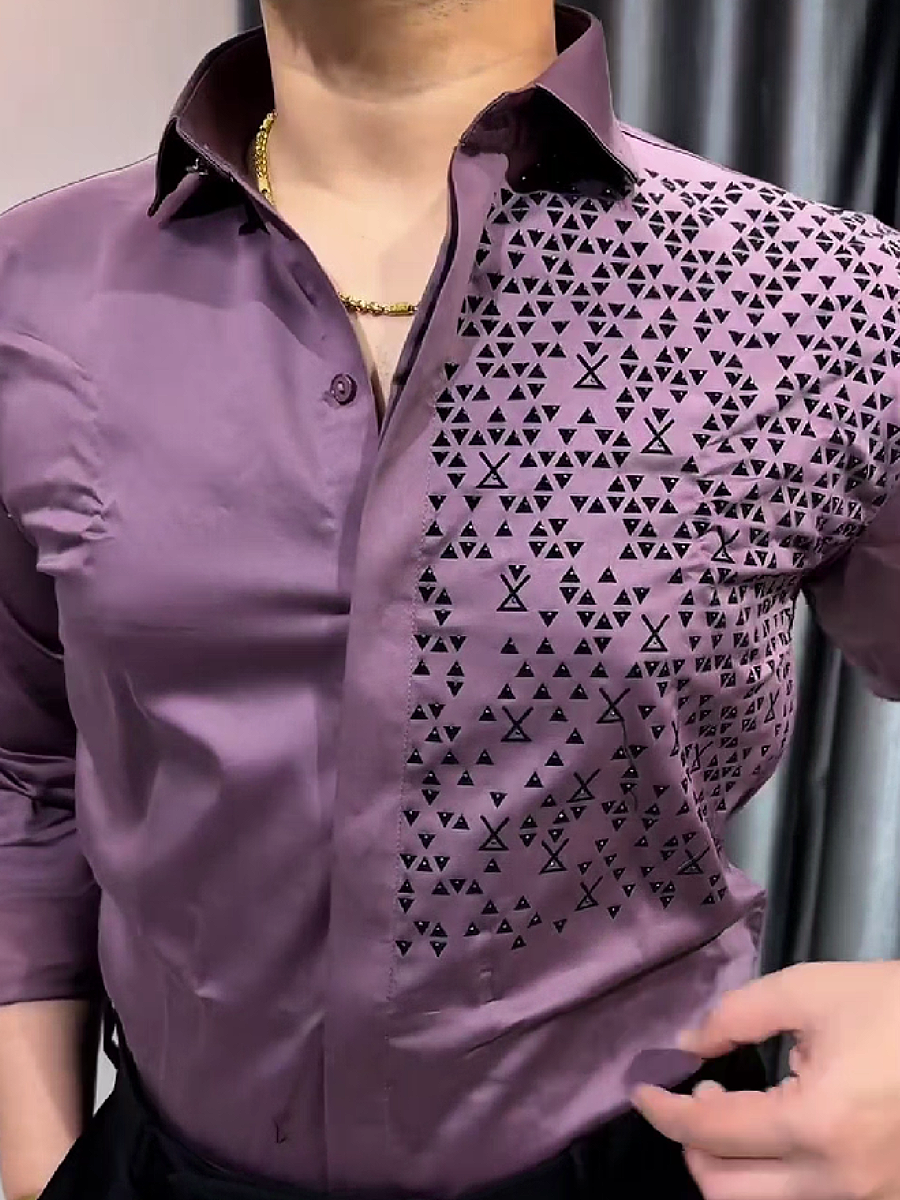 Geometric Print Dress Shirt