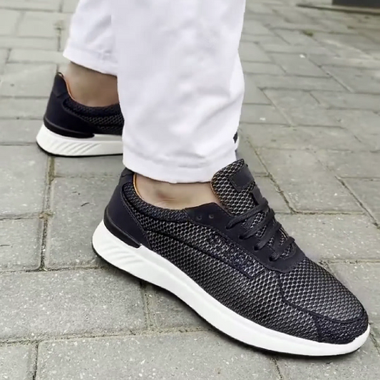 Men's Breathable Mesh Lace-Up Casual Sneakers