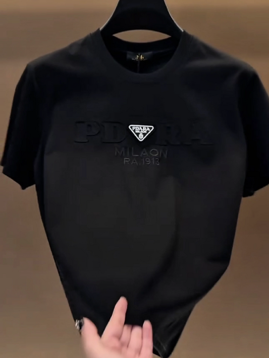 Men's Embroidered Triangle Logo Graphic T-Shirt
