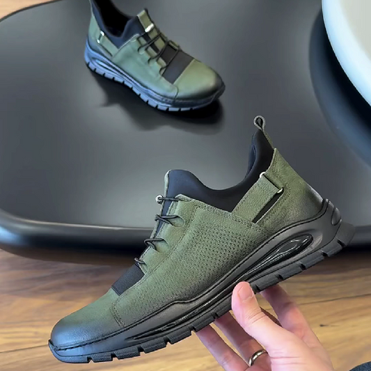 Men's Mesh & Synthetic Sneakers with Cushioned Sole
