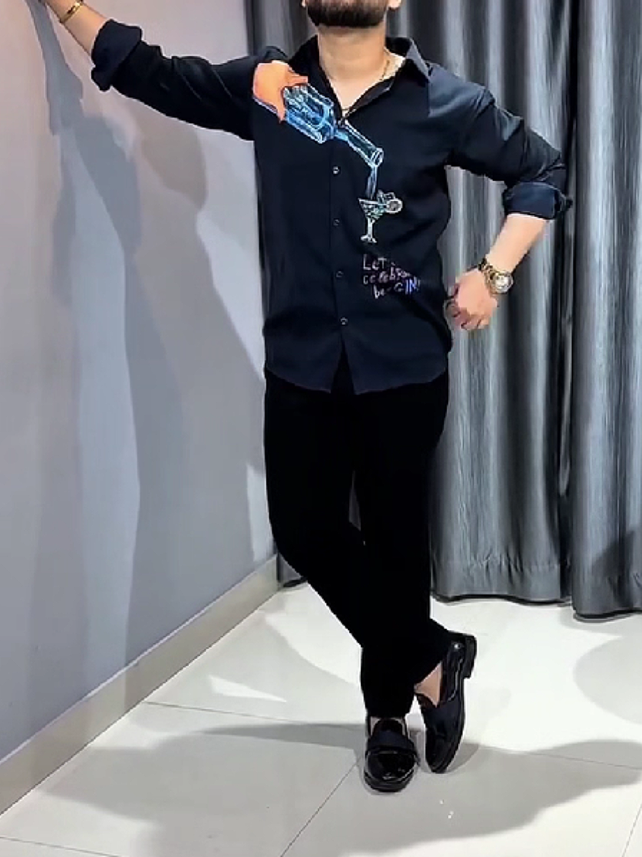 Gin Print Dress Shirt