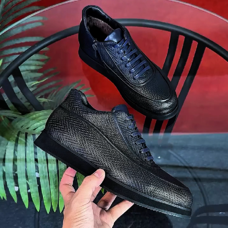 Men's Velvet Lace-up Casual Shoes