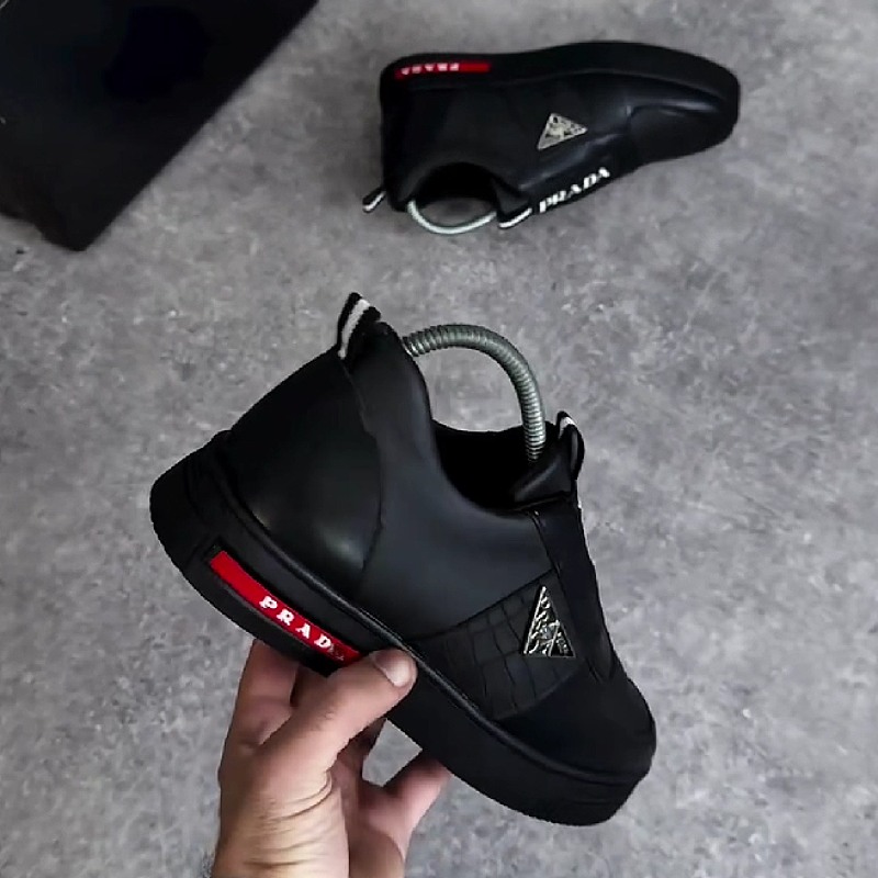 Black Logo Slip On Sneaker Men