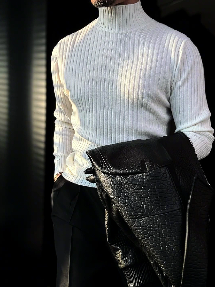 Ribbed Turtleneck Sweater