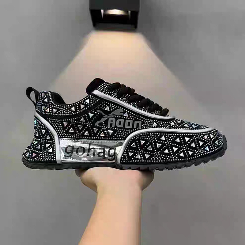 Sparkle Triangular Mesh Sneakers