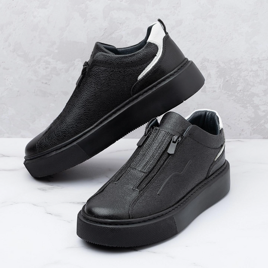 Men's Zippered Sneakers with Platform Sole