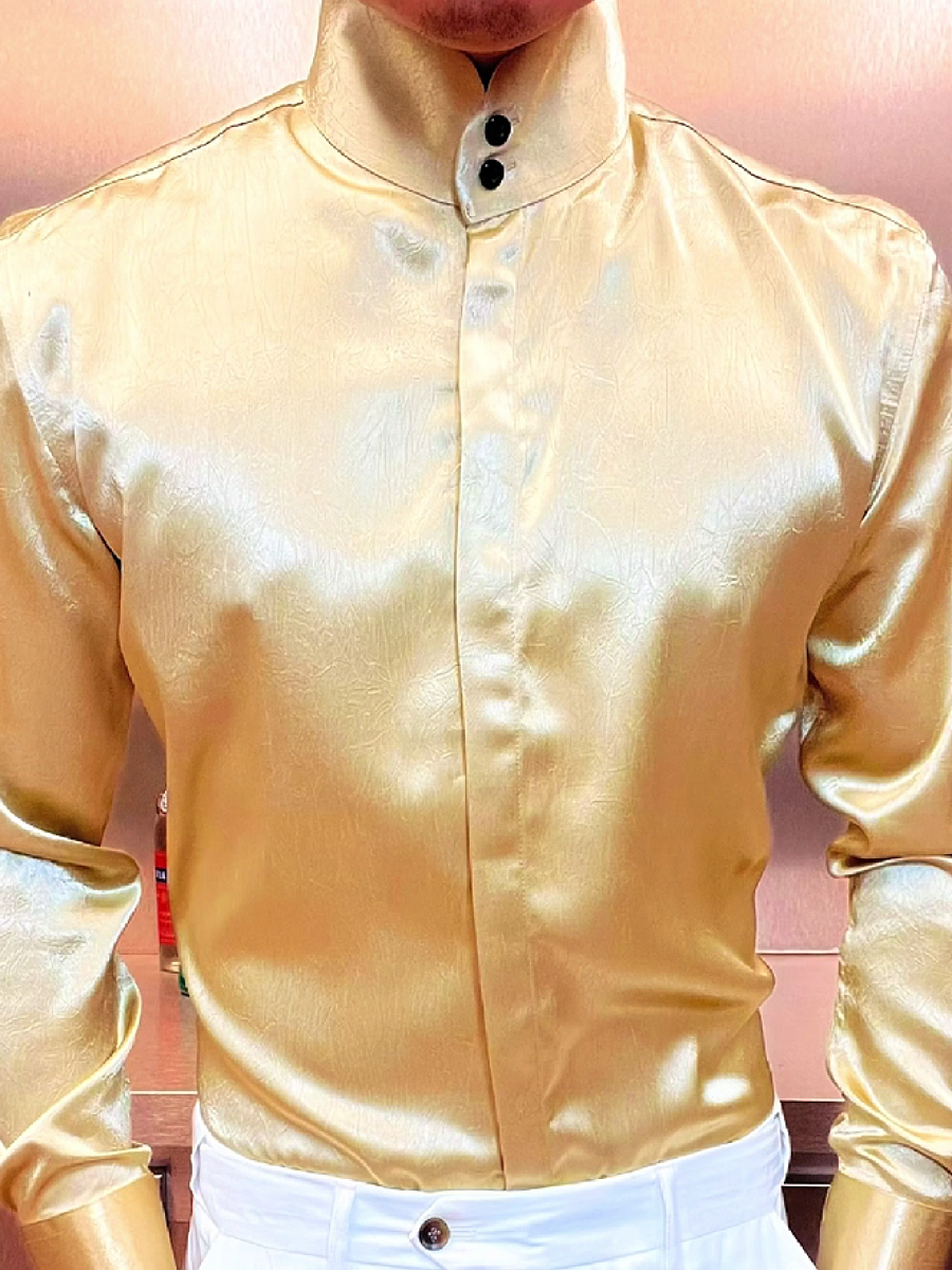 Satin Stand Collar Shirt