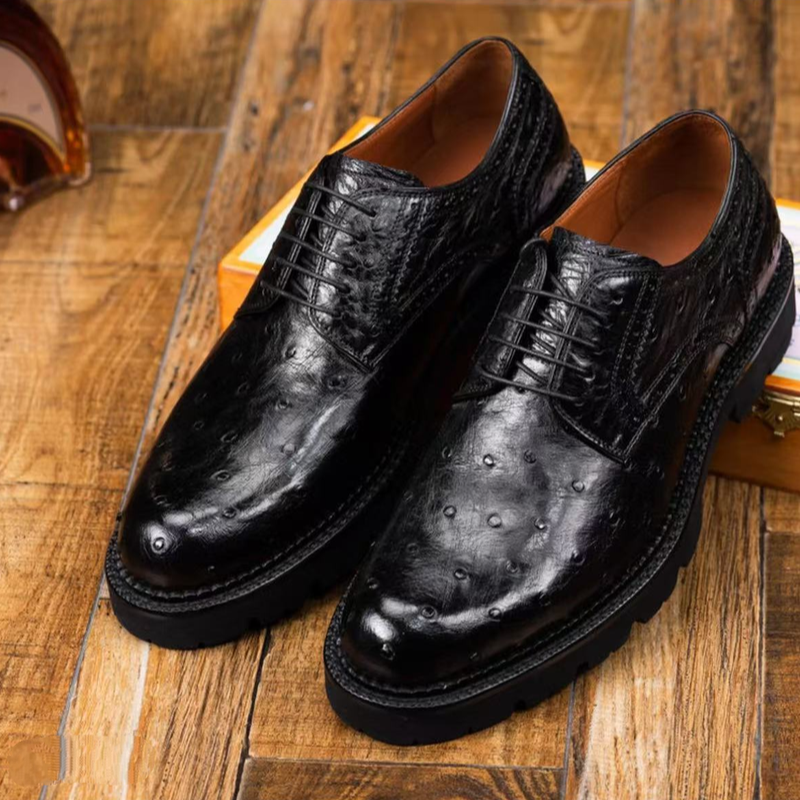Ostrich Print Derby Shoe