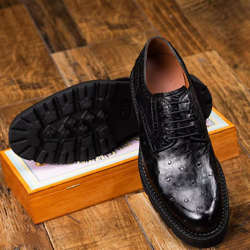 Ostrich Print Derby Shoe