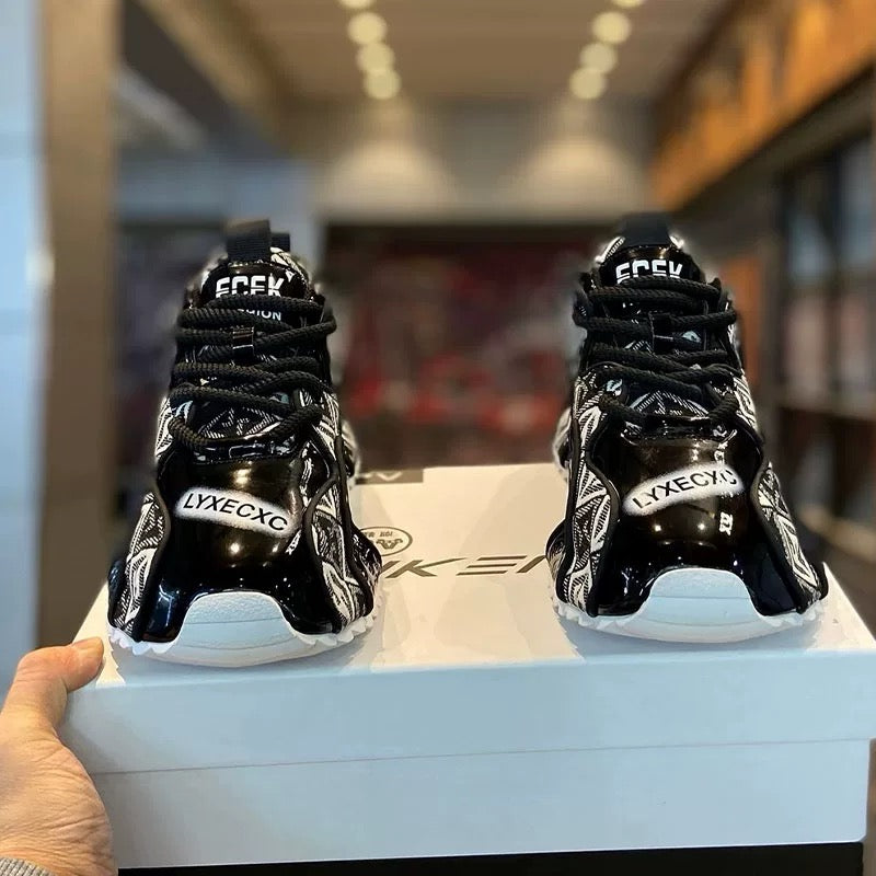 Black Patterned Patent Sneaker