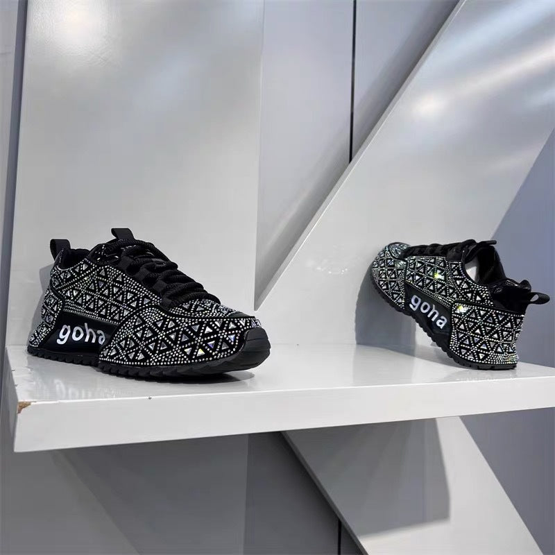 Black Crystal Mesh Sneakers