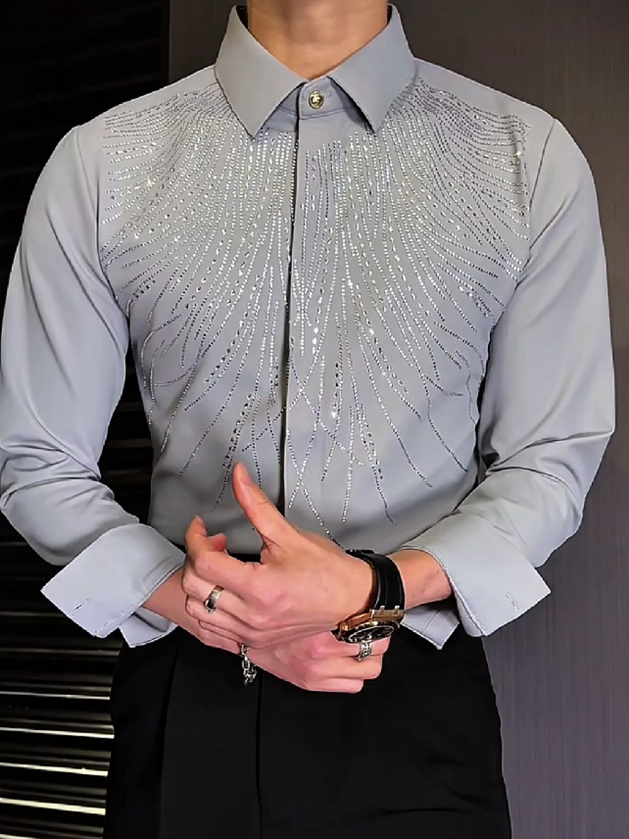 Rhinestone Shine Dress Shirt