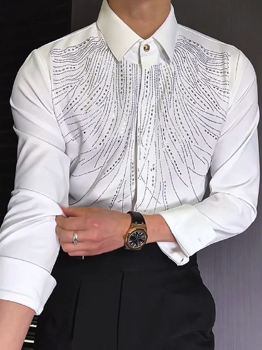 Rhinestone Shine Dress Shirt