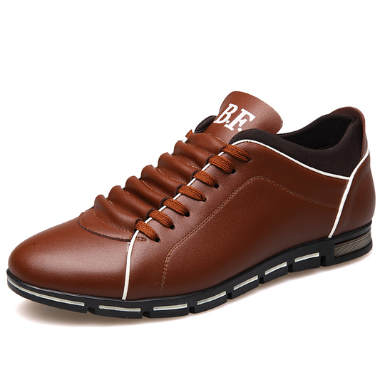 Men's Leather Slip On Casual Shoes Zipper Design