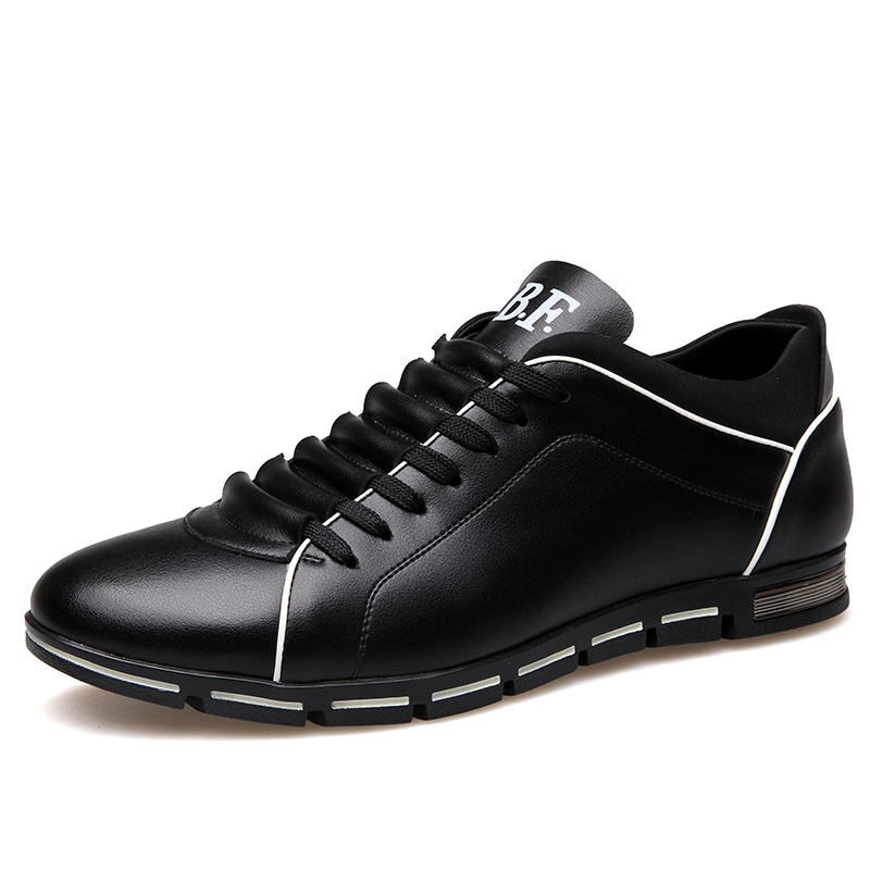 Men's Leather Slip On Casual Shoes Zipper Design
