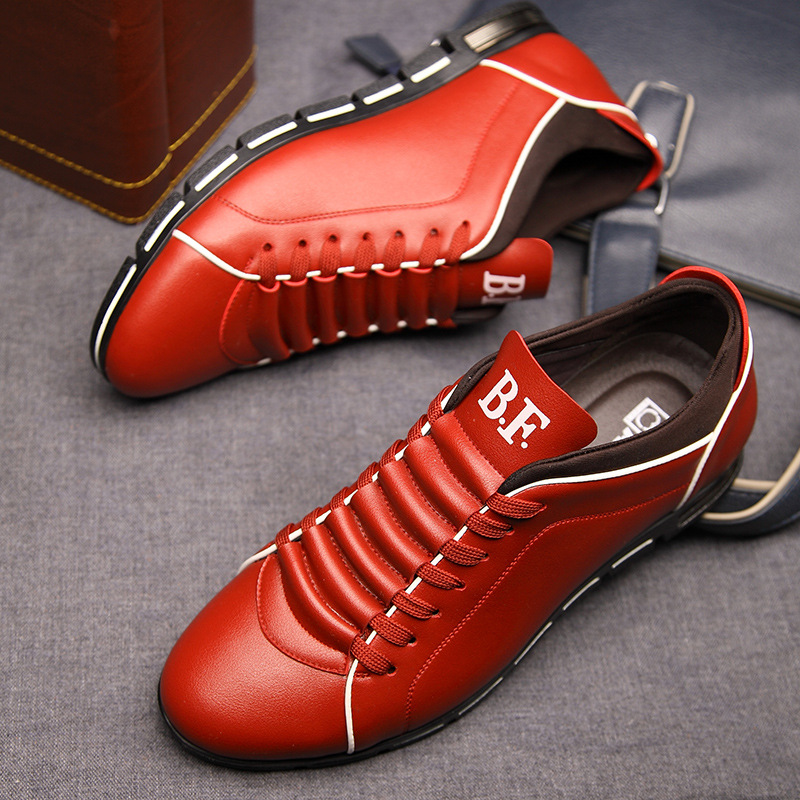 Men's Leather Slip On Casual Shoes Zipper Design