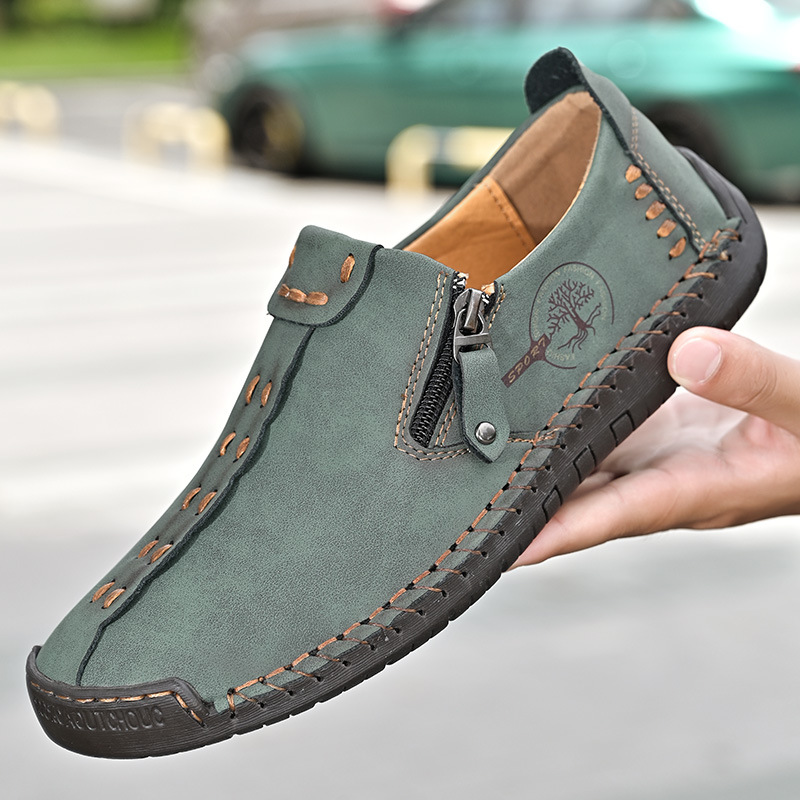 Men's Leather Lace Up Casual Sneakers
