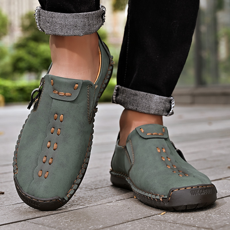 Men's Leather Lace Up Casual Sneakers
