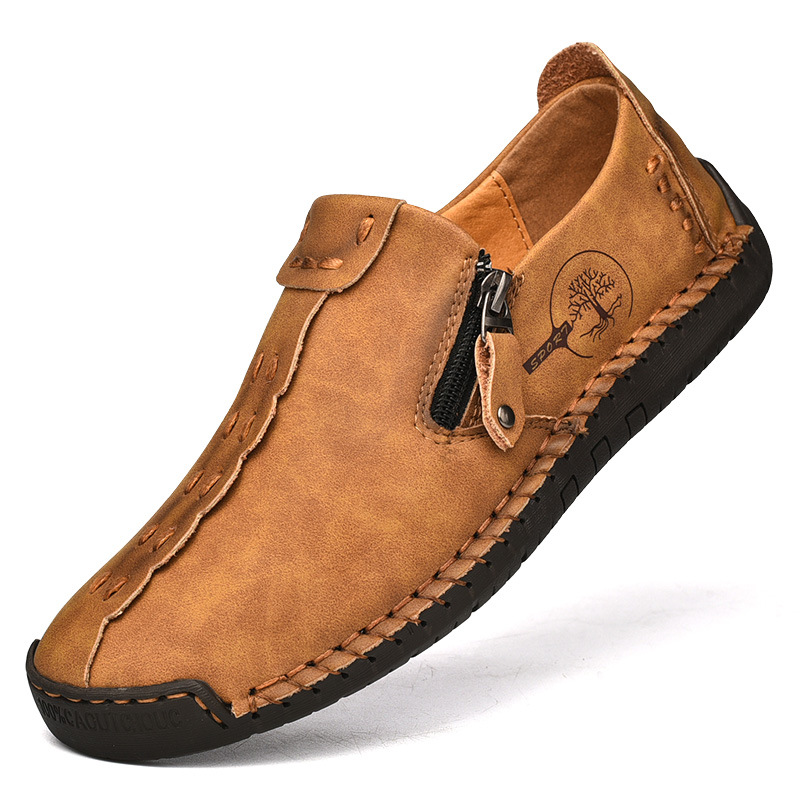 Men's Leather Lace Up Casual Sneakers