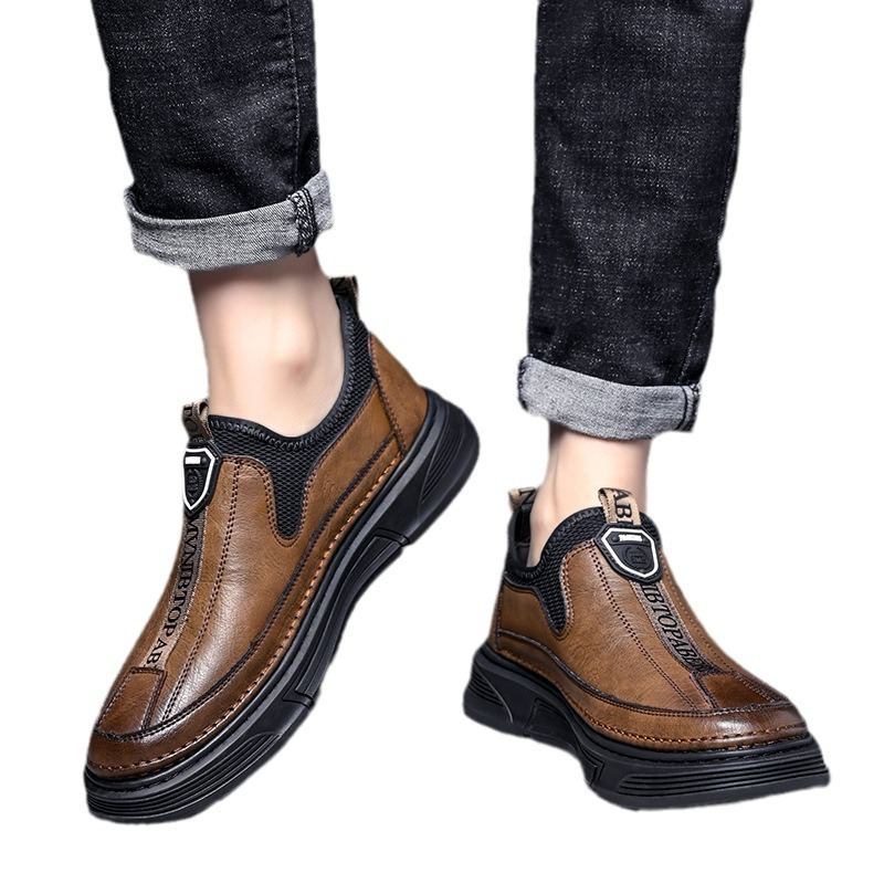Men's Slip On Leather Casual Shoes Summer Wear