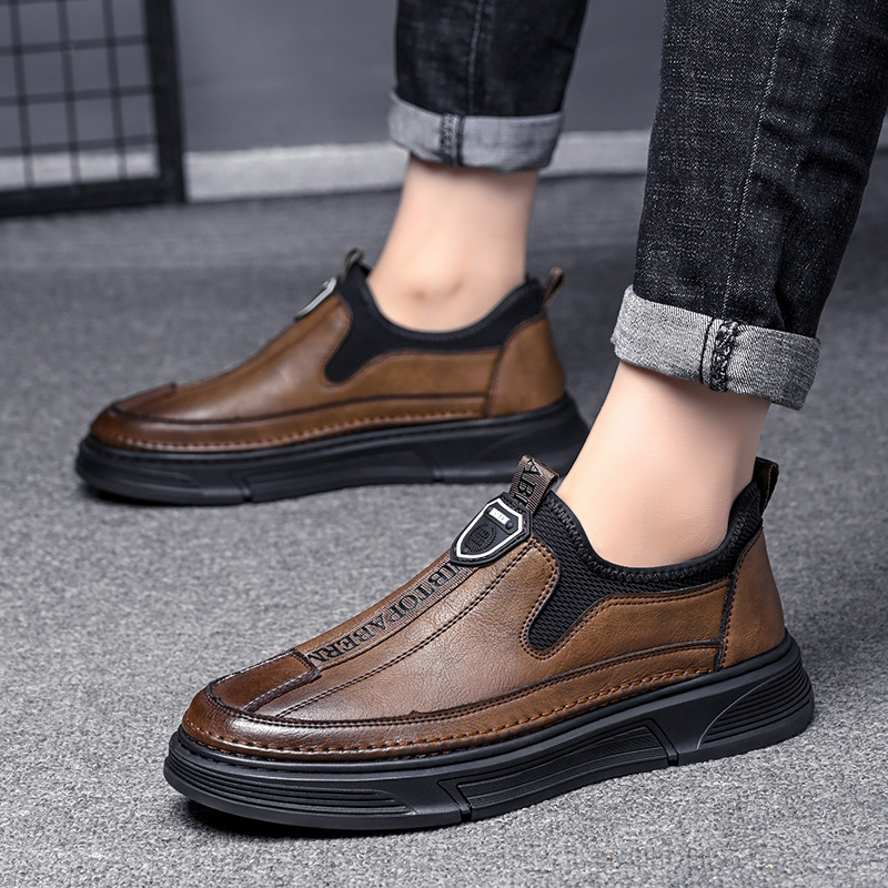 Men's Slip On Leather Casual Shoes Summer Wear