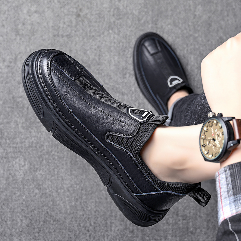 Men's Slip On Leather Casual Shoes Summer Wear