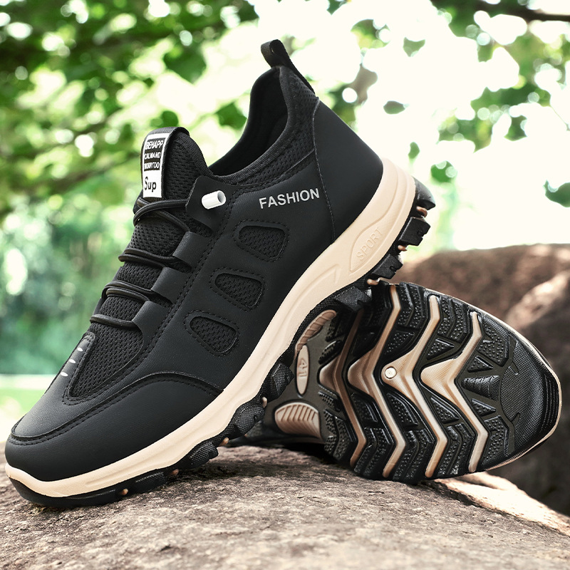 Men's Mesh Leather Summer Hiking Shoes Outdoor Wear