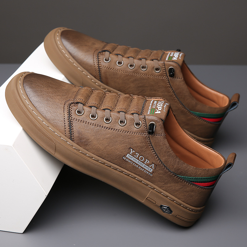 Men's White Leather Summer Casual Sneakers