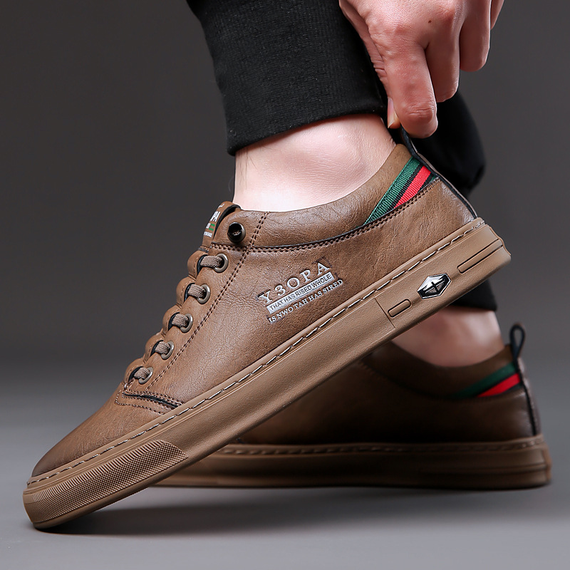 Men's White Leather Summer Casual Sneakers