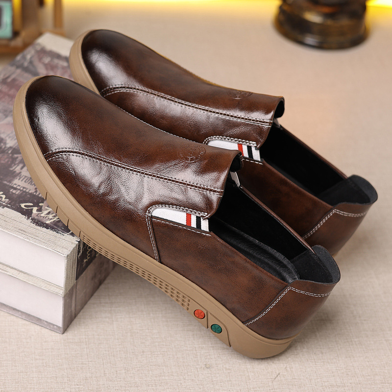 Men's Slip On Leather Casual Shoes Summer Wear