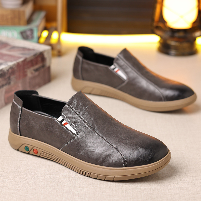 Men's Slip On Leather Casual Shoes Summer Wear