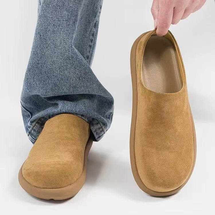 Men's Beige Suede Slip On Shoe