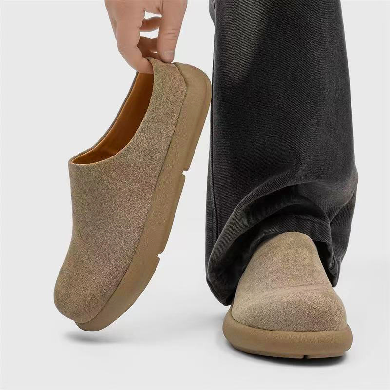 Men's Beige Suede Slip On Shoe