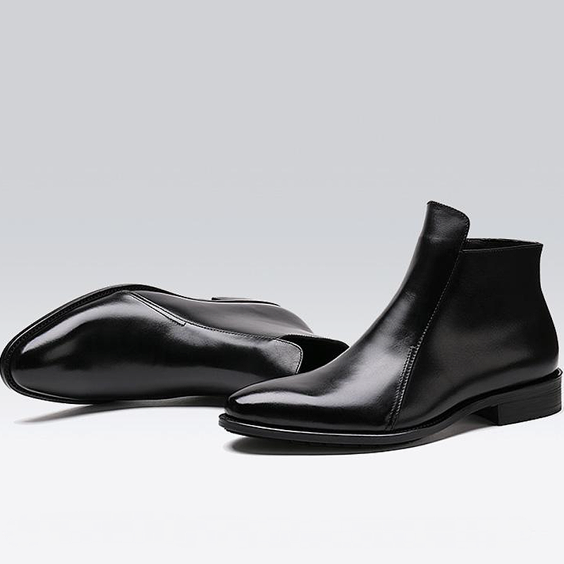 Black Leather Chelsea Boot