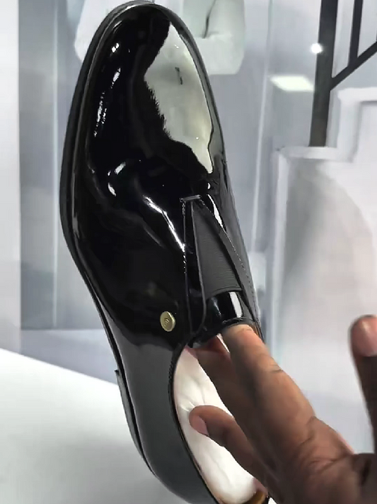 Men's Black Patent Leather Loafer Shoe