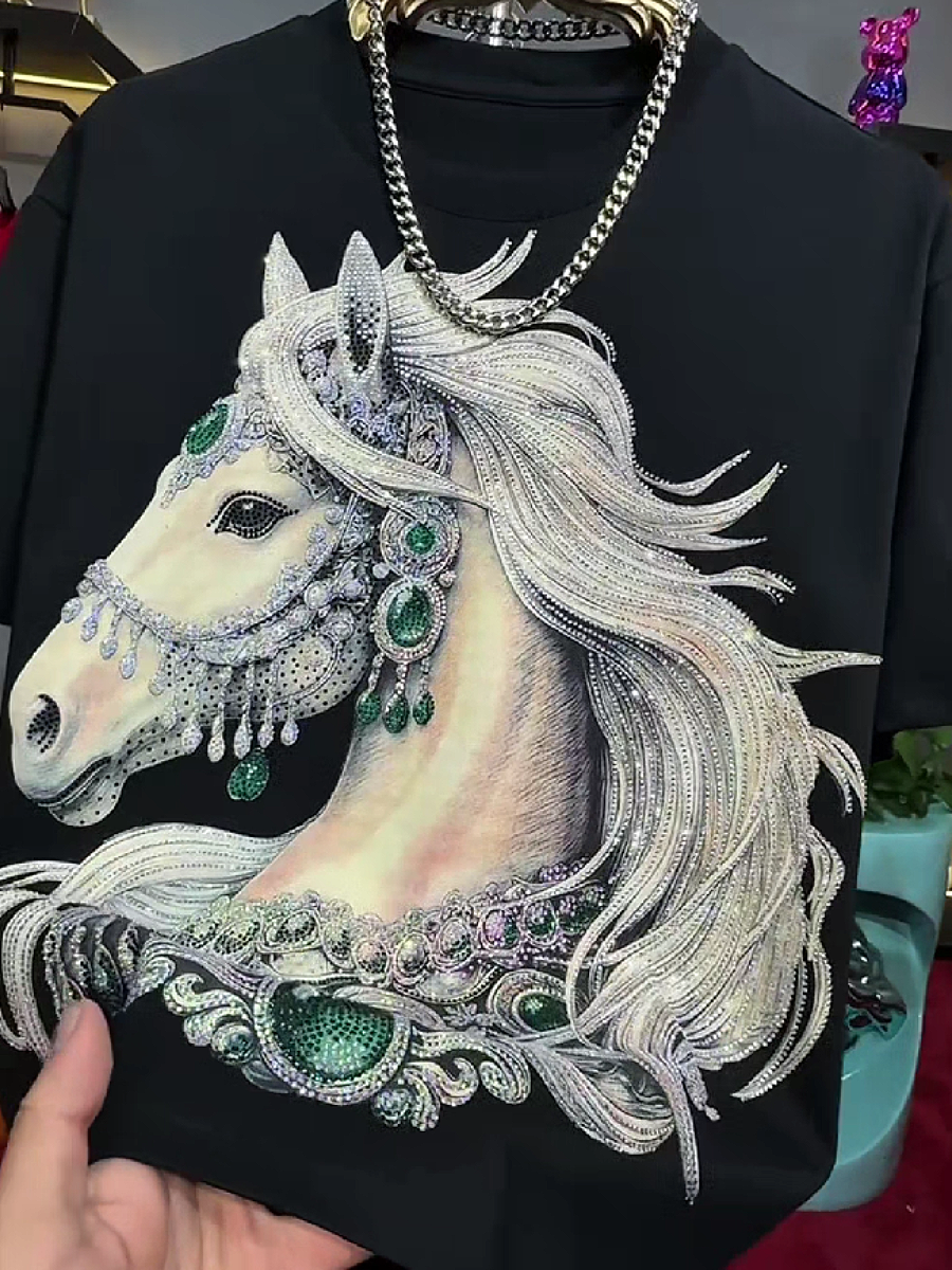 Crystal Horse Print Tee