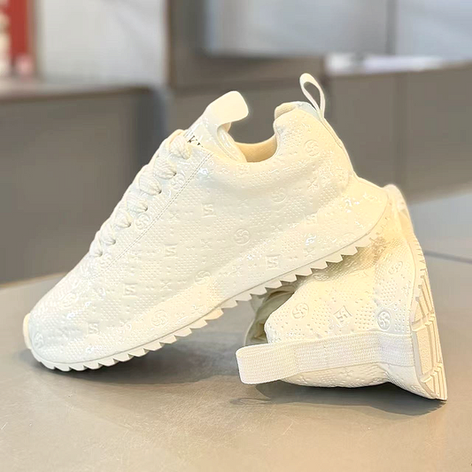 White Monogram Mesh Sneaker