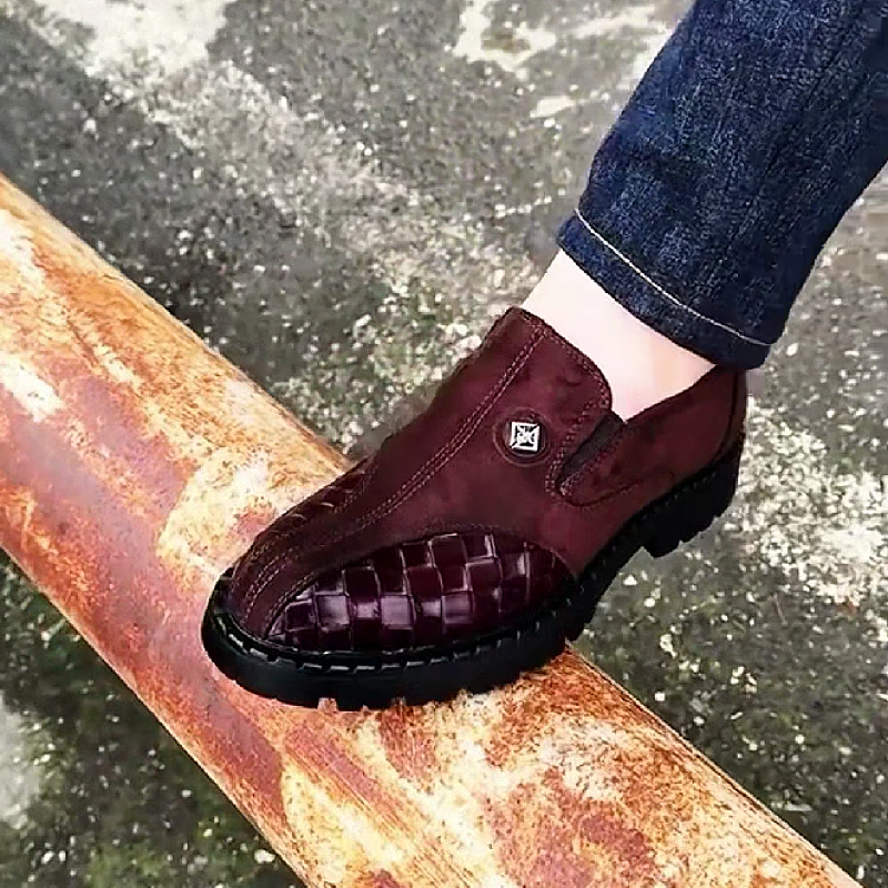 Brown Croco Print Loafer Men