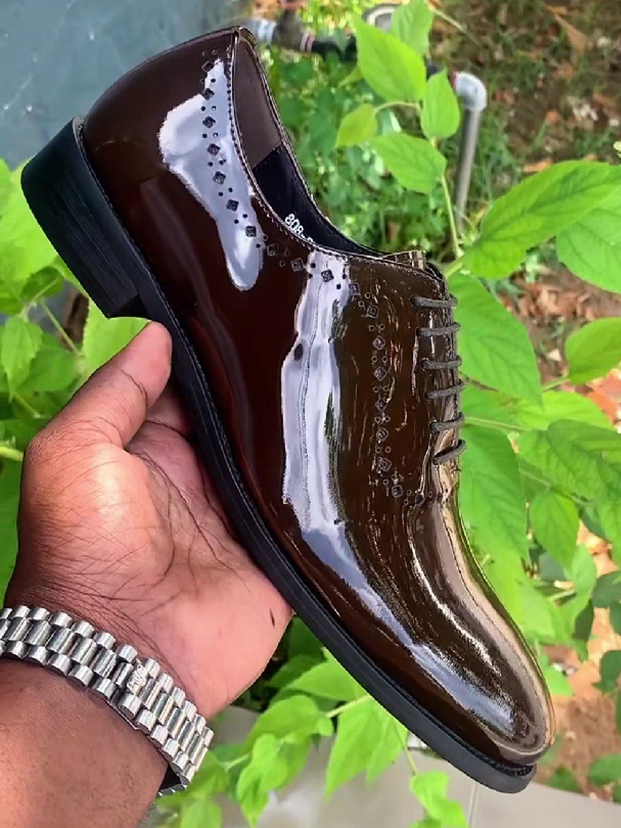 Brown Patent Oxford Shoe