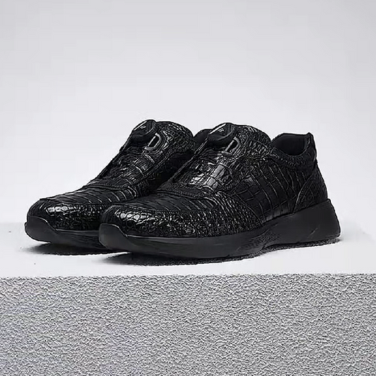 Croc-Embossed Sneakers