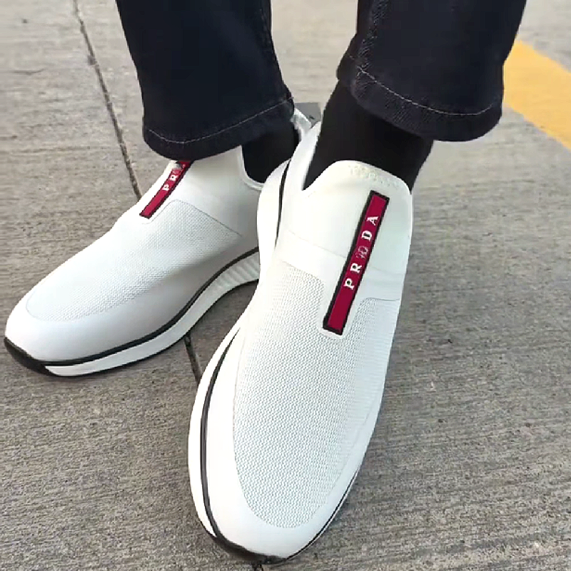 White Mesh Slip On Sneaker