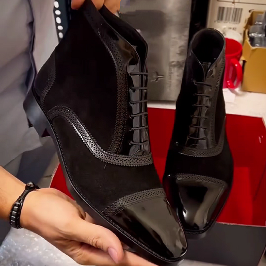Men's Dress Boots with Polished Toe Cap