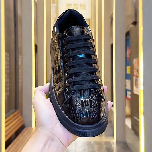 Croc-Embossed Sneakers