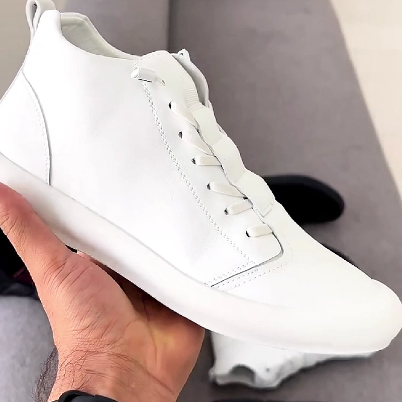 Men's Minimalist Leather High-Top Sneakers