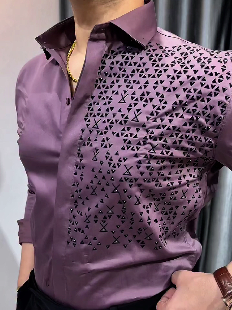 Geometric Print Dress Shirt