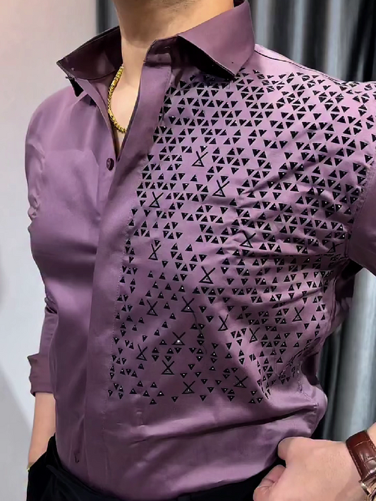 Geometric Print Dress Shirt